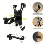 Fay Bless Bike Phone Holder – 360° Rotating Motorcycle & Bicycle Mobile Mount | Aluminum Alloy Non-Slip Handlebar Stand (Mirror Mount) - Image 2
