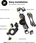 Fay Bless Bike Phone Holder – 360° Rotating Motorcycle & Bicycle Mobile Mount | Aluminum Alloy Non-Slip Handlebar Stand (Mirror Mount) - Image 3