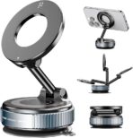 360° Magnetic Car Phone Holder Stand – Adjustable Aluminum Alloy MagSafe Mount for Dashboard & Desk (Strong Magnet, Universal Compatibility) - Image 7