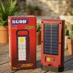 SGOD SD-392B Solar Rechargeable Emergency Light with Box and Solar Panel