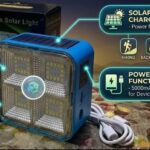 Blue LED Portable Solar Light with 5000mAh Power Bank Function and Hanging Hook